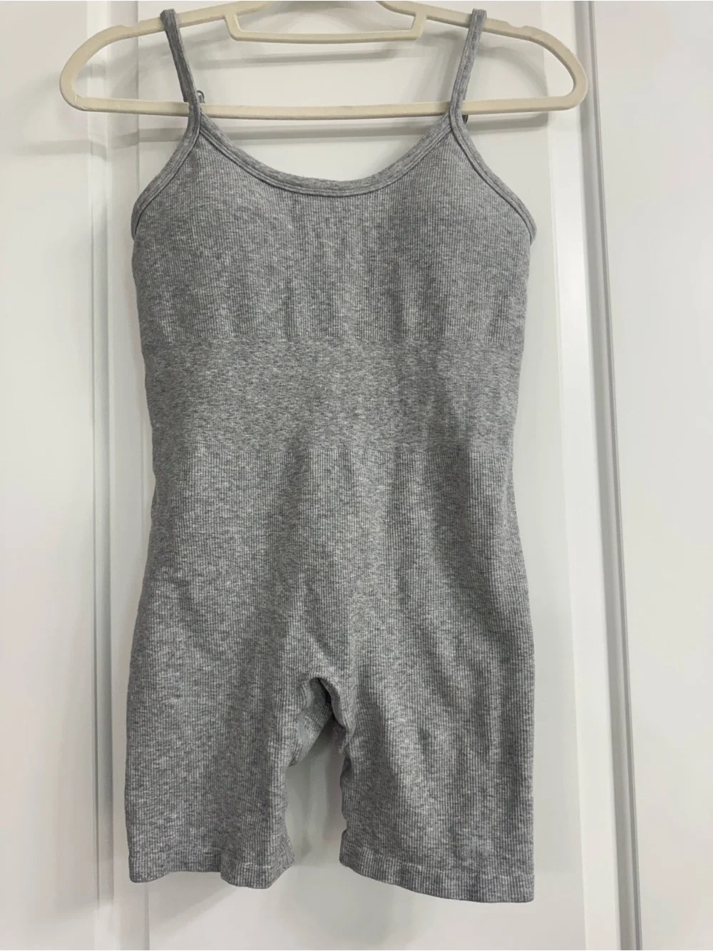 ALO Yoga Heather Grey Ribbed Tank Romper